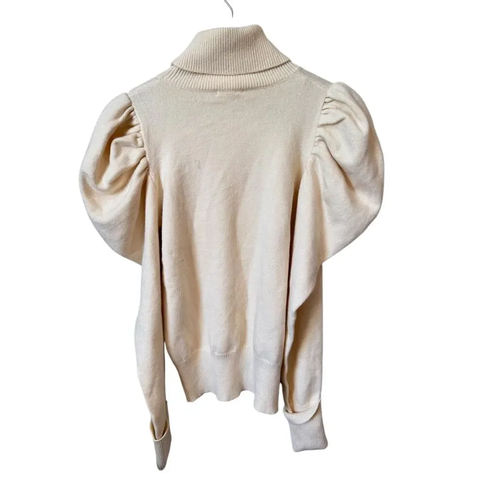 TULAROSA NWT RaeLynn Sweater Puff Sleeve Ivory Size Large Revolve Winter Neutral - Picture 7 of 9